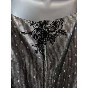 Vintage 80s Prom Lizzy & Johnny Dress Silver Black Metallic Velvet Whimsigoth thumbnail 12