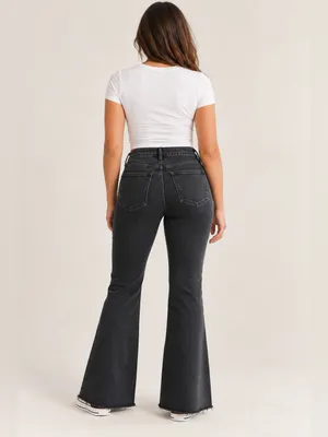 NWT Abercrombie & Fitch Curve Love HR Vintage Flare Jeans – Black Pintuck 30/10R thumbnail 4