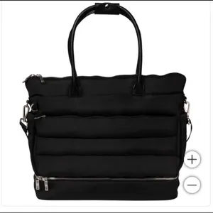 Black Puffy Quilted Tote with Double Handles thumbnail 3