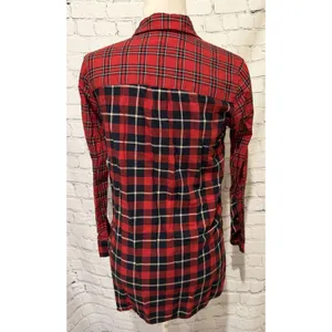 Madewell Classic Patchwork Plaid Ex-Boyfriend Shirt Red Cotton Size XS thumbnail 4