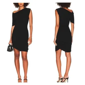 NWT LNA‎ Zuki Rib Knit Mini Dress Women's Size M Black Going Out thumbnail 2