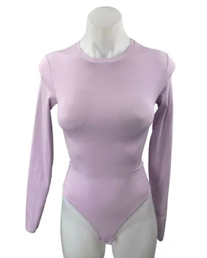 Skims Women Purple Lilac Long Sleeve Crew Neck T Shirt Tee Bodysuit Top Size M thumbnail 1