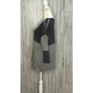 We The Free Women's Gray‎ Colorblock 3/4 Sleeve Blouse Size Small Casual thumbnail 4
