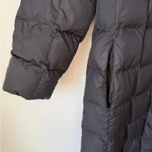Lands' End Long Goose Down Quilted Puffer Winter Coat Black Women's Size Small thumbnail 3