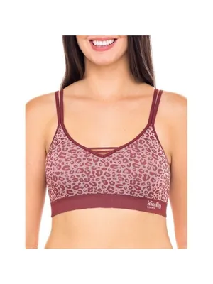 Kindly Yours caged v-neck seamless leopard print bralette size XXL thumbnail 3