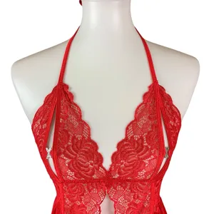 Ann Summers Red Lace Sheer Babydoll Lingerie Halter Nightie Small Sexy Sleepwear thumbnail 2