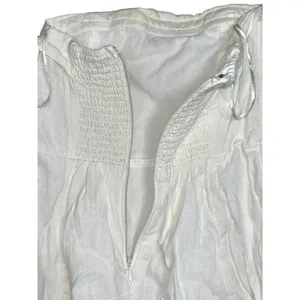 Abercrombie & Fitch White Linen Blend Smocked Strapless Mini Dress Women Size XS thumbnail 8