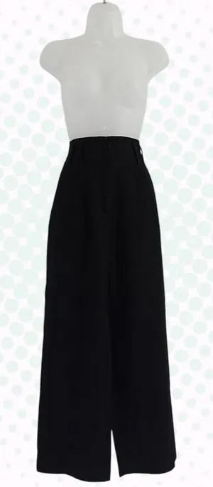 Sandro Paris Black High Waist Wide Leg Pleated Dress Pants Size IT 36 thumbnail 1