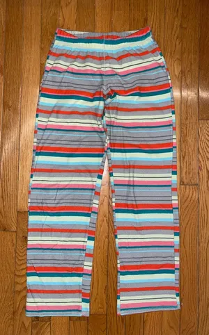Fleece Multi-Colored Striped Pajama Pants thumbnail 1