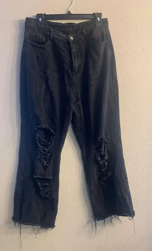 Ripped Black Jeans Size L thumbnail 1