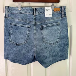 True Craft Denim‎ Shorts High-Rise Distressed Blue Wash Plus Size 18W thumbnail 10