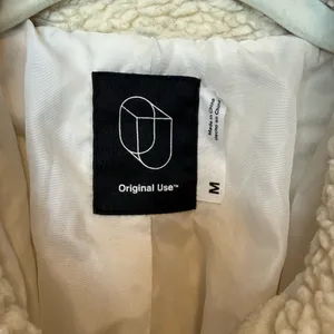 Original Use Men’s Off White Sherpa Snap Button Jacket Size Medium thumbnail 2