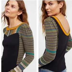 FREE PEOPLE Sweet Gal‎ Colorblock Knit Thermal thumbnail 2
