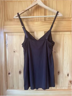 Vintage Crochet Bodice Brown Flowy Boho Cami size medium thumbnail 8