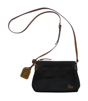 Vintage Dooney & Bourke Black and Brown Nylon Crossbody Bag Shoulder Bag thumbnail 1