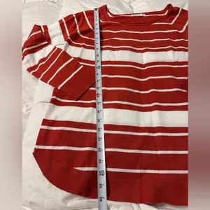 Pink Clover Red and White Valencia Curved Hem Striped Knit Top - NWOT - Size XL thumbnail 8
