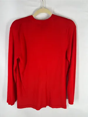 Jones New York Collection Red Longline Cardigan Size S Button Front Pockets thumbnail 10