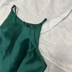 Lulus Broadway Show Emerald Green High-Low Gown thumbnail 3