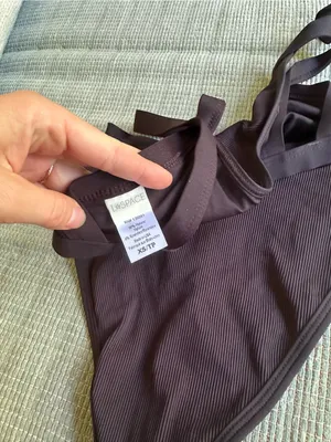 NWOT L*Space Gemma Frenchi bikini set black ribbed extra small thumbnail 5