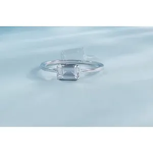 NEW Emerald‎ Cut 5A CZ Ring | Rhodium 925 Sterling Silver, 6 thumbnail 13