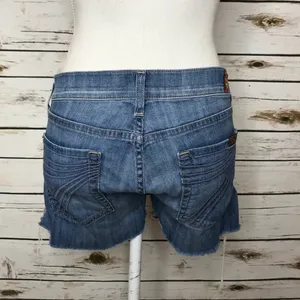 💋7 For All Mankind Dojo Shorts Distressed Size 28 thumbnail 3