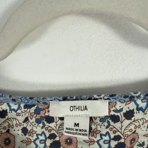 Othilia Anthro Laura Blue Floral Long Sleeve Peasant Blouse Boho Cottage Women M thumbnail 5