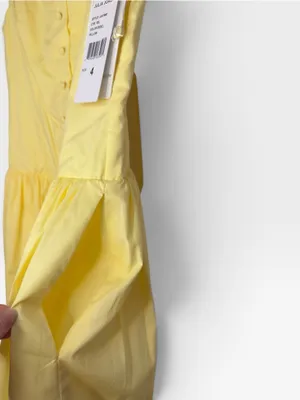 Julia Jordan Yellow Cotton Poplin Drop Waist Button Mini Dress Size 4 NWT thumbnail 9