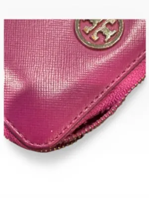 Tory Burch Pink Saffiano Leather Zip Coin Wallet Key Ring thumbnail 3