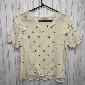 Womens Size S Madewell Embroidered Top EUC thumbnail 5
