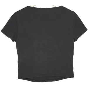 Womens Abercrombie & Fitch Black Cotton Basic Cropped Tee T-shirt Size Medium thumbnail 2