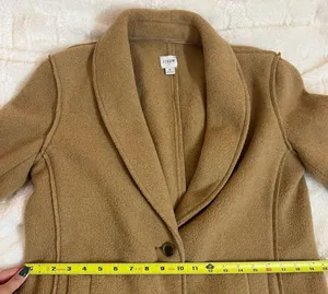 J. Crew Factory Beige Tan Button Up Winter Wool Coat Size 6 Small Peacoat thumbnail 11