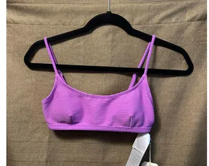 NWT Billabong Tanlines Avery Mini Swim Top Purple Size Small Padded thumbnail 1