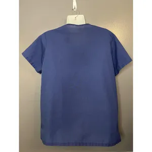 Angelica Scrub Top Shirt Womens Small Navy Blue V Neck Two Pocket Medical thumbnail 4