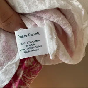 Roller Rabbit Women’s Pink Silk and Cotton Émane‎ Rose Medallions Dress Size XL thumbnail 5