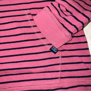 LL Bean Pink Striped 1/4 Zip Pullover Sz S Regular thumbnail 3