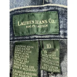 Lauren Jeans Co Ralph Lauren Denim Midi Skirt 10 Blue Frayed Hem Y2K Western thumbnail 6