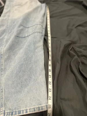Light Wash Distressed Wide Leg Barrel Jeans Sz:M Indie Hipster Punk Grunge Y2K. thumbnail 4