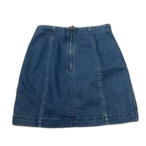 Free People Modern Femme Mini Skirt Seamed Stretch Denim Blue Classic Size 4‎ thumbnail 2
