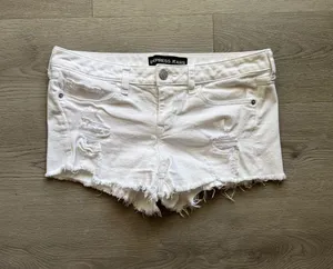 Express Low Rise Cut Off Denim Shorts thumbnail 1