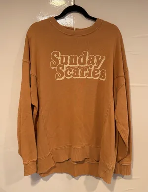 Aerie chill crew‎ Sunday Scaries Graphic Sweatshirt - Tan thumbnail 1