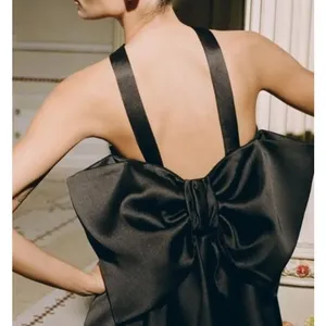 NWT Zara Big Bow Voluminous Satin Dress Sz. M thumbnail 3
