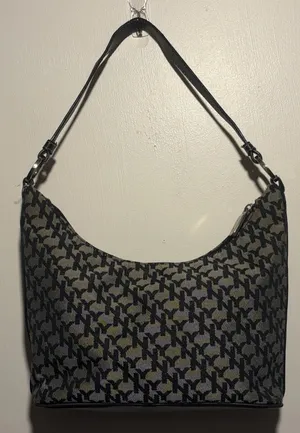 New York & Company- Vintage Black and Gray Patterned Logo Shoulder Bag Y2K thumbnail 1