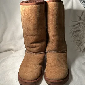 UGG Australia Women's Suede Tall Chestnut Sheep Skin Leather Boots. Sz 7w. thumbnail 3