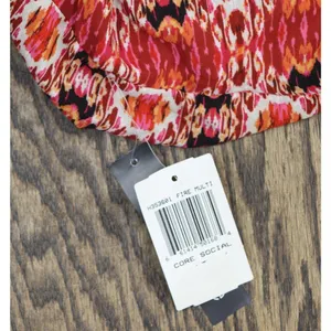 NWT Teeze Me Juniors Printed Handkerchief-Hem Shift Dress Red Paisley M thumbnail 5