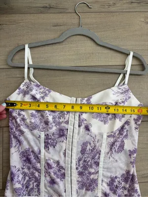 Free People Intimately Night Rhythm Sleeveless Corset Bodysuit Purple Ivory XL thumbnail 10