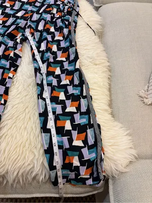 Anthropologie Hei Hei Ginza Geometric Print Pull On Crop Pants Black Blue Size M thumbnail 6