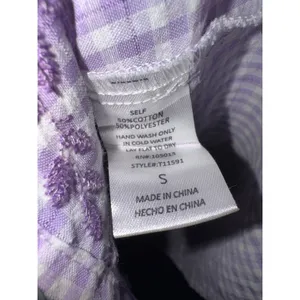Savana Jane Embroidered Gingham Top Women's Small Cottage‎ Boho Feminine ~Flaw thumbnail 7