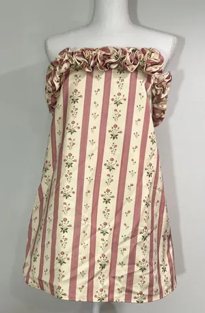 WeWoreWhat Cream and Pink strapless Floral Mini Dress size 0 NWT thumbnail 1