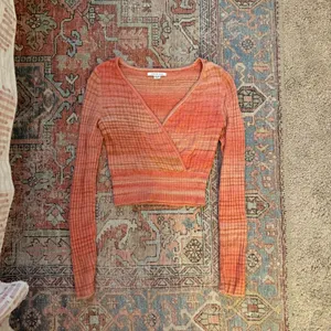 American Eagle Cropped Wrap Space Dye Sweater thumbnail 2