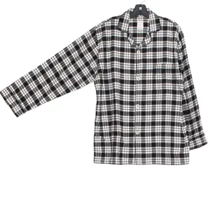 Brooks Brothers Womens Pajama Top Button Up Plaid Black White Size Medium EU thumbnail 5